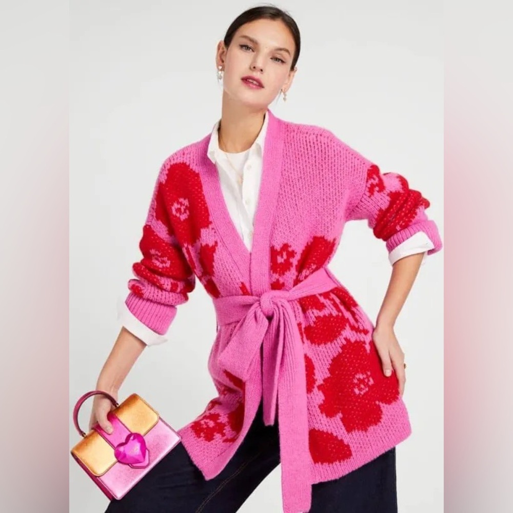 Kate Spade Rose Garden Intarsia Cardigan